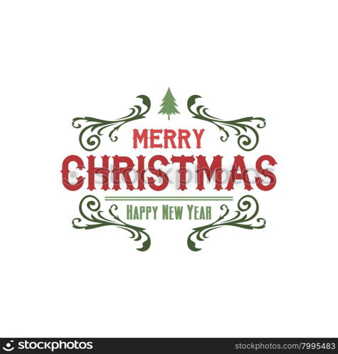 merry christmas label. merry christmas label and badge theme vector illustration