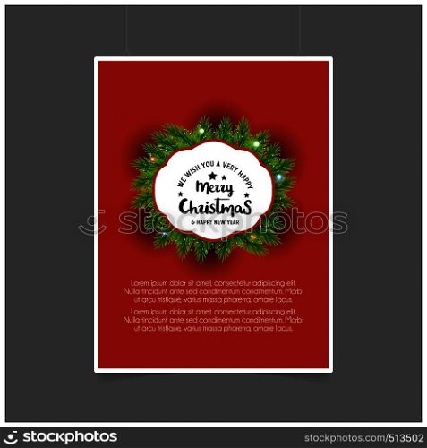 Merry Christmas Label Template. Vector EPS10 Abstract Template background