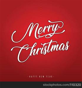 Merry Christmas Lettering Greeting Card. Illustration of a merry christmas and happy new year background, with lettering and ornamental text