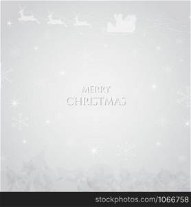 Merry christmas minimal white clean design santa and reindeer snowflake fall shine light with space. vector illustration