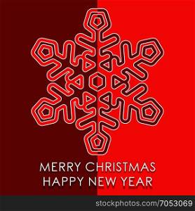 Merry Christmas New Year. Merry Christmas and Happy New Year greeting card. Template for brochure, poster, banner, flyer. Vector illustration.