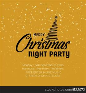 Merry Christmas Night Party background. Vector EPS10 Abstract Template background