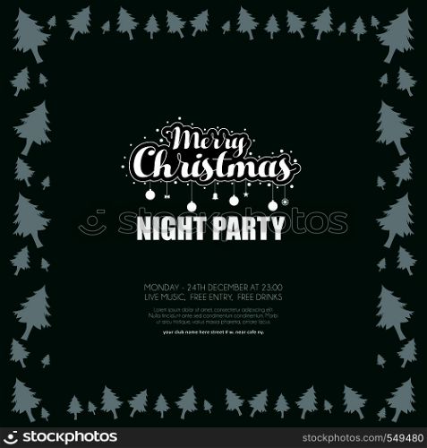 Merry Christmas night Party background. Vector EPS10 Abstract Template background