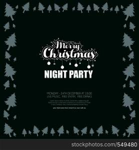 Merry Christmas night Party background. Vector EPS10 Abstract Template background