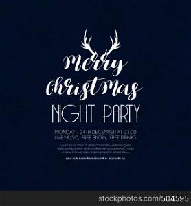 Merry Christmas night Party Blue Snowflake background. Vector EPS10 Abstract Template background