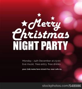 Merry Christmas Night Party Glowing background. Vector EPS10 Abstract Template background