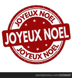 Merry Christmas on french language ( Joyeux Noel ) grunge rubber stamp on white background, vector illustration
