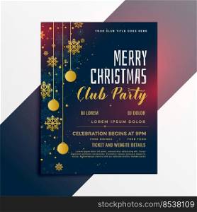 merry christmas party flyer design