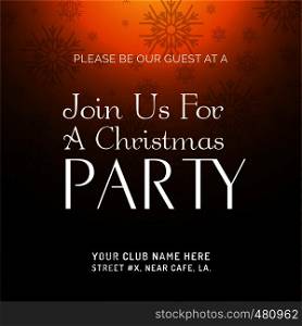 Merry Christmas Party Invitation Background. Vector EPS10 Abstract Template background