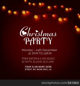 Merry Christmas Party Invitation Background. Vector EPS10 Abstract Template background
