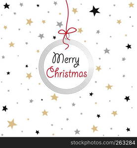 Merry Christmas Postcard, vector illustration