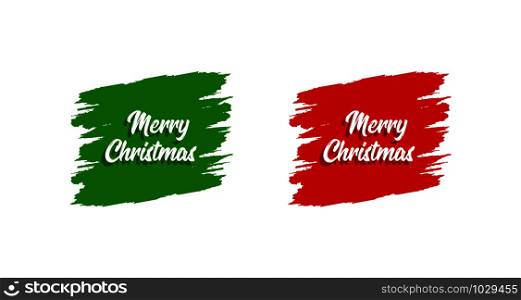 Merry Christmas Poster or Banner. Greeting card Merry Christmas. Christmas hand drawn lettering. Hand lettering inscription to winter holiday design, isolated on white background. Vector illustration