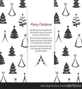 Merry Christmas poster with christmas tree. Merry Christmas poster or background or postcard design with christmas tree. Vector illustration