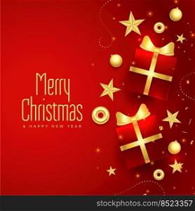 merry christmas red gift card background design