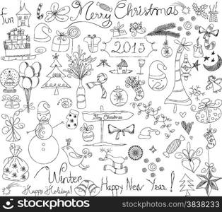 Merry Christmas Signs doodle Collection