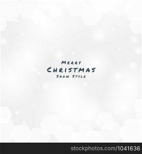 Merry christmas snow white style hexagon modern blurred design with space for your text. vector illustration