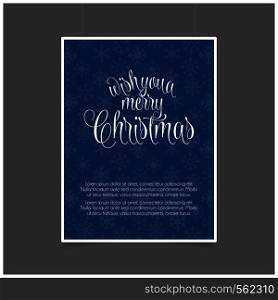 Merry Christmas Snowflake Blue background Poster template. Vector EPS10 Abstract Template background