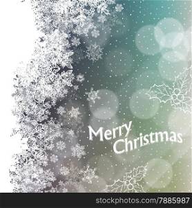 Merry Christmas Snowflakes Background with Isolated Side
