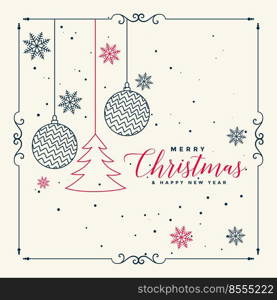 merry christmas stylish line art background design