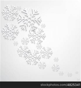 Merry Christmas tree greeting card. Paper design. Vector illustration.