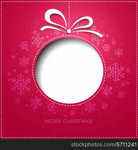 Merry Christmas tree greeting card. Paper design. Vector illustration. EPS 10