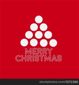 merry christmas tree in abstract shapes, on red background. vector card illustration