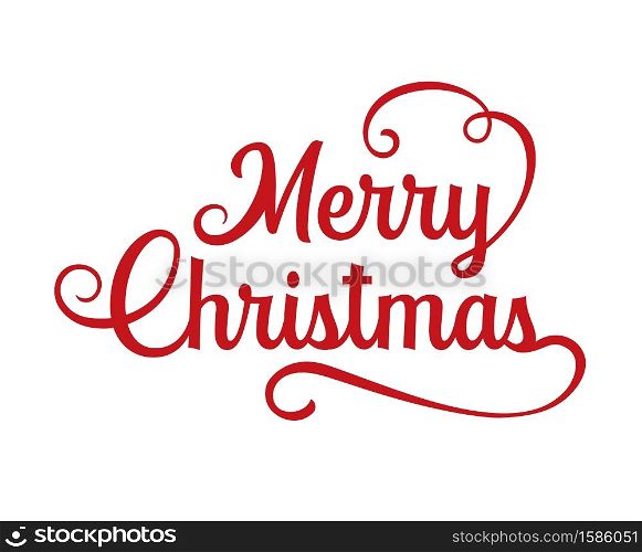 Merry christmas typography label with symbols design set. Use for sticker, badge, crafts, greeting card.