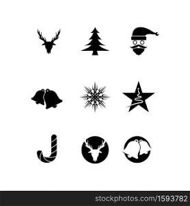 merry christmas vector icon logo and design snow logo graphic