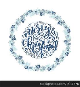 Merry Christmas vector scandinavian calligraphic vintage text. Winter Wreath with xmas phrase. Greeting card template with vintage style elements Bundle Doodle Illustration.. Merry Christmas vector scandinavian calligraphic vintage text. Winter Wreath with xmas phrase. Greeting card template with vintage style elements Bundle Doodle Illustration