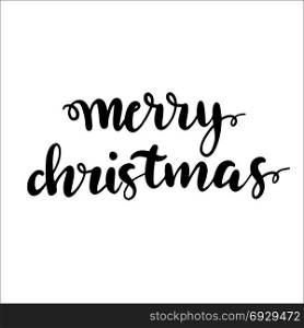 Merry Christmas vector text. Merry Christmas vector Calligraphic Lettering design. For card, poster, banner template.Creative typography isolated on white background