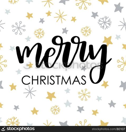 Merry Christmas vector text. Merry Christmas vector design. Calligraphic lettering card template. Typography Poster for Holiday Greeting Cards.