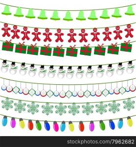 Merry Christmas with decorations elements