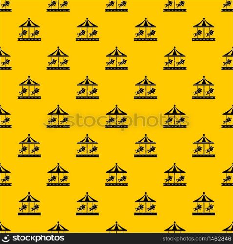 Merry go round horse ride pattern seamless vector repeat geometric yellow for any design. Merry go round horse ride pattern vector