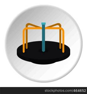 Merry go round icon in flat circle isolated vector illustration for web. Merry go round icon circle