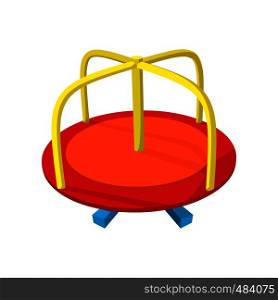Merry-go-round playing equipment. Cartoon icon isolated on a white background. Merry-go-round cartoon icon