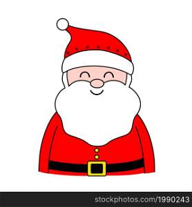 Merry santa claus. Smiling cartoon old man in claus suit. Merry christmas vector design.