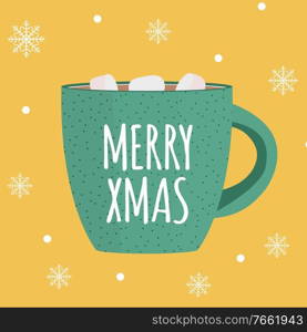 Merry Xmas background with Hot chocolate. Vector Illustration EPS10. Merry Xmas background with Hot chocolate. Vector Illustration