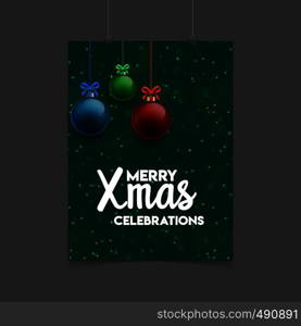 Merry Xmas celebration Christams Balls background. Vector EPS10 Abstract Template background