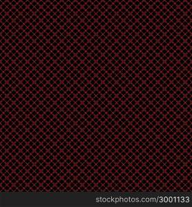 Mesh seamless vector pattern with single and double dashed lines. Repeat background with geometrical array in red and black. Seamless mesh pattern in red and black