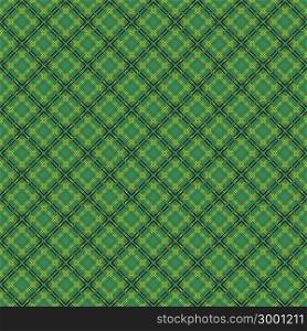 Mesh seamless vector pattern with single and double dashed lines. Repeat background with geometrical array over green background. Seamless mesh pattern over green