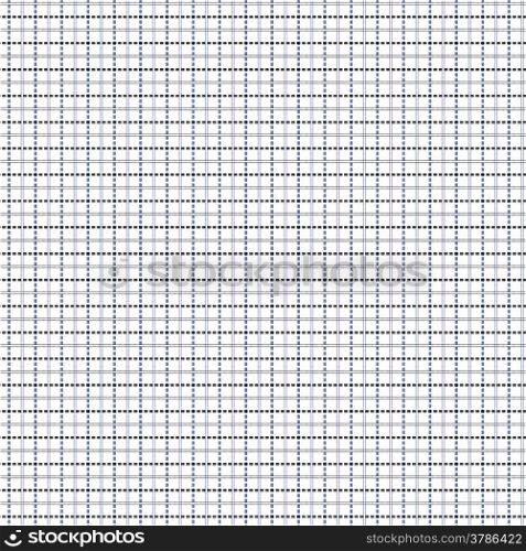 Mesh seamless vector pattern with single and double dashed lines. Repeat background with geometrical array in blue and black. Seamless mesh pattern in blue and black