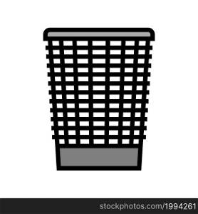 mesh wastebasket trash color icon vector. mesh wastebasket trash sign. isolated symbol illustration. mesh wastebasket trash color icon vector illustration