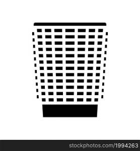 mesh wastebasket trash glyph icon vector. mesh wastebasket trash sign. isolated contour symbol black illustration. mesh wastebasket trash glyph icon vector illustration