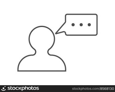 Message. A speech bubble for communication and dialogue. Flat style