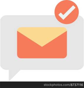 message box with email illustration in minimal style isolated on background