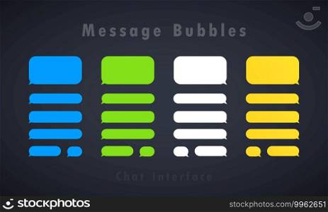 Message bubbles design template for messenger chat or website. Chat interface concept. Vector on isolated background. EPS 10.. Message bubbles design template for messenger chat or website. Chat interface concept. Vector on isolated background. EPS 10