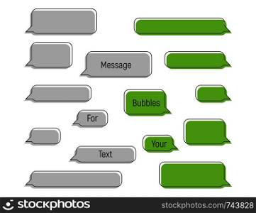 Message bubbles in trendy flat style, Message Bubbles for your text, Speech bubbles symbol