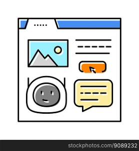 message chat bot color icon vector. message chat bot sign. isolated symbol illustration. message chat bot color icon vector illustration