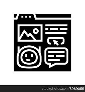 message chat bot glyph icon vector. message chat bot sign. isolated symbol illustration. message chat bot glyph icon vector illustration