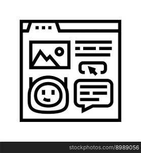 message chat bot line icon vector. message chat bot sign. isolated contour symbol black illustration. message chat bot line icon vector illustration